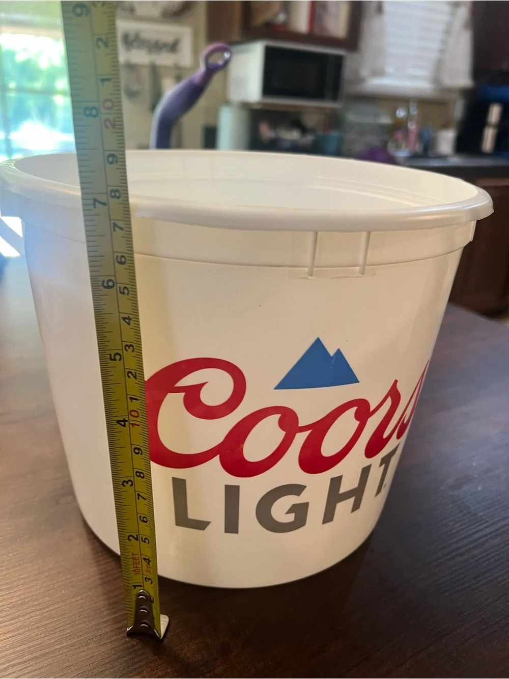 Coors Light Branded White Bucket with Red Logo #800